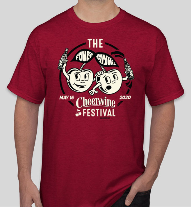 people in cheerwine festival shirts