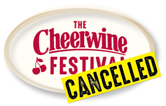 Cheerwine Festival logo with the word CANCELLED over it